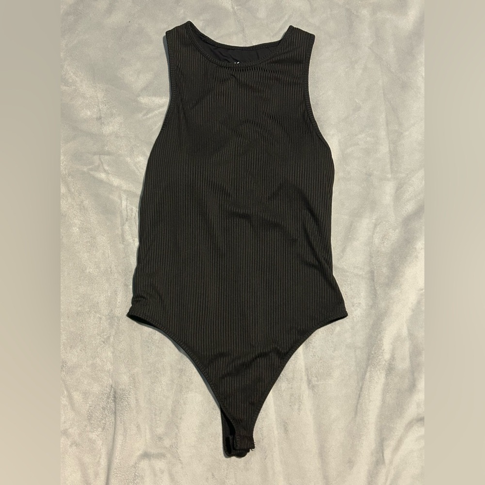 Klassy Network High Neck Ribbed Bramisuit in Black - M